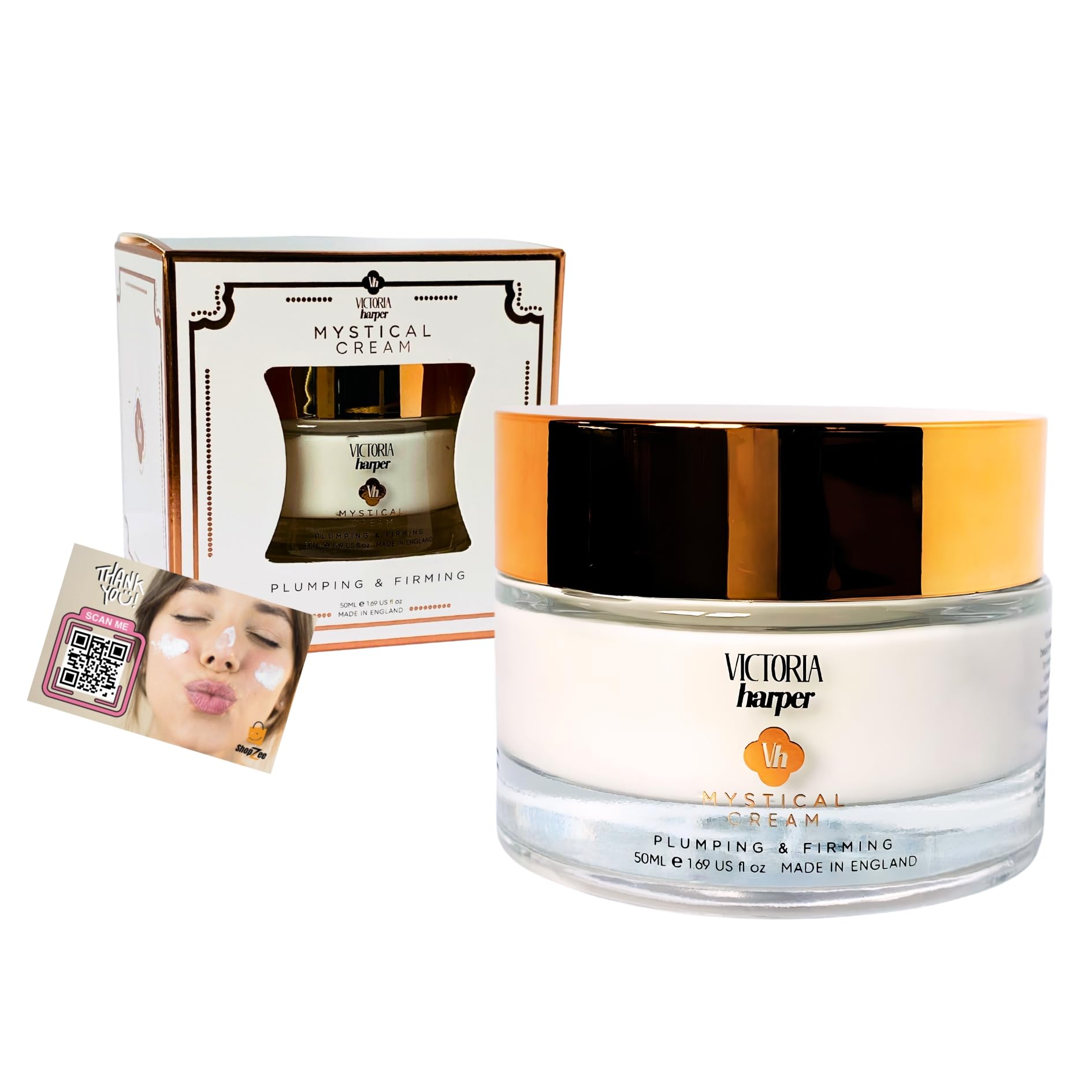 Victoria Harper Mystical Face Cream – 50ml – Skin Tightening Cream for Face with Hyaluronic Acid, Vitamin C, E & Aloe Vera – Hydrating Moisturiser for Plump, Glowing Skin – Includes Skincare eBook