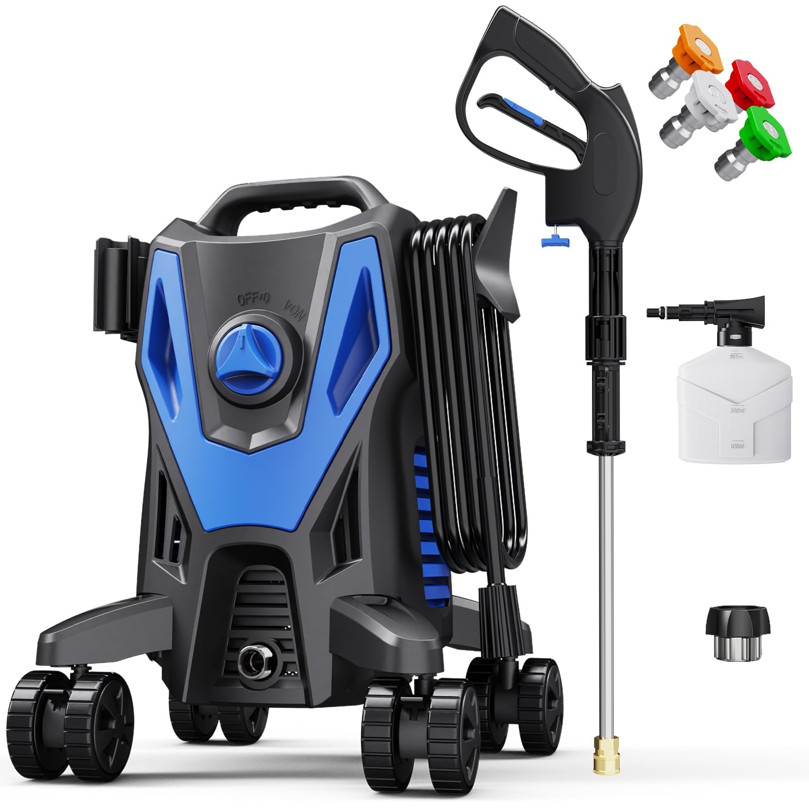 Photo 1 of ***(PARTS ONLY/ NON FUNCTIONAL)***Electric Pressure Washer 4800 PSI 3.0 GPM High Power Washer with Anti-Tipping, 35FT Power Cord, Cleaning Machine with Foam Cannon for Cars Fences Driveways Patios Home Cleaning Blue