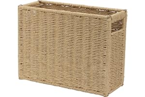 DIICCYO 14.6 x 5.9 x 10.8 Inch Large Decorative File Box, Decorative File Baskets for Seagrass Hanging Organizers Portable Le