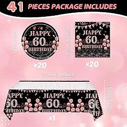 41Pcs 60th Birthday Decorations for Women, Vintage