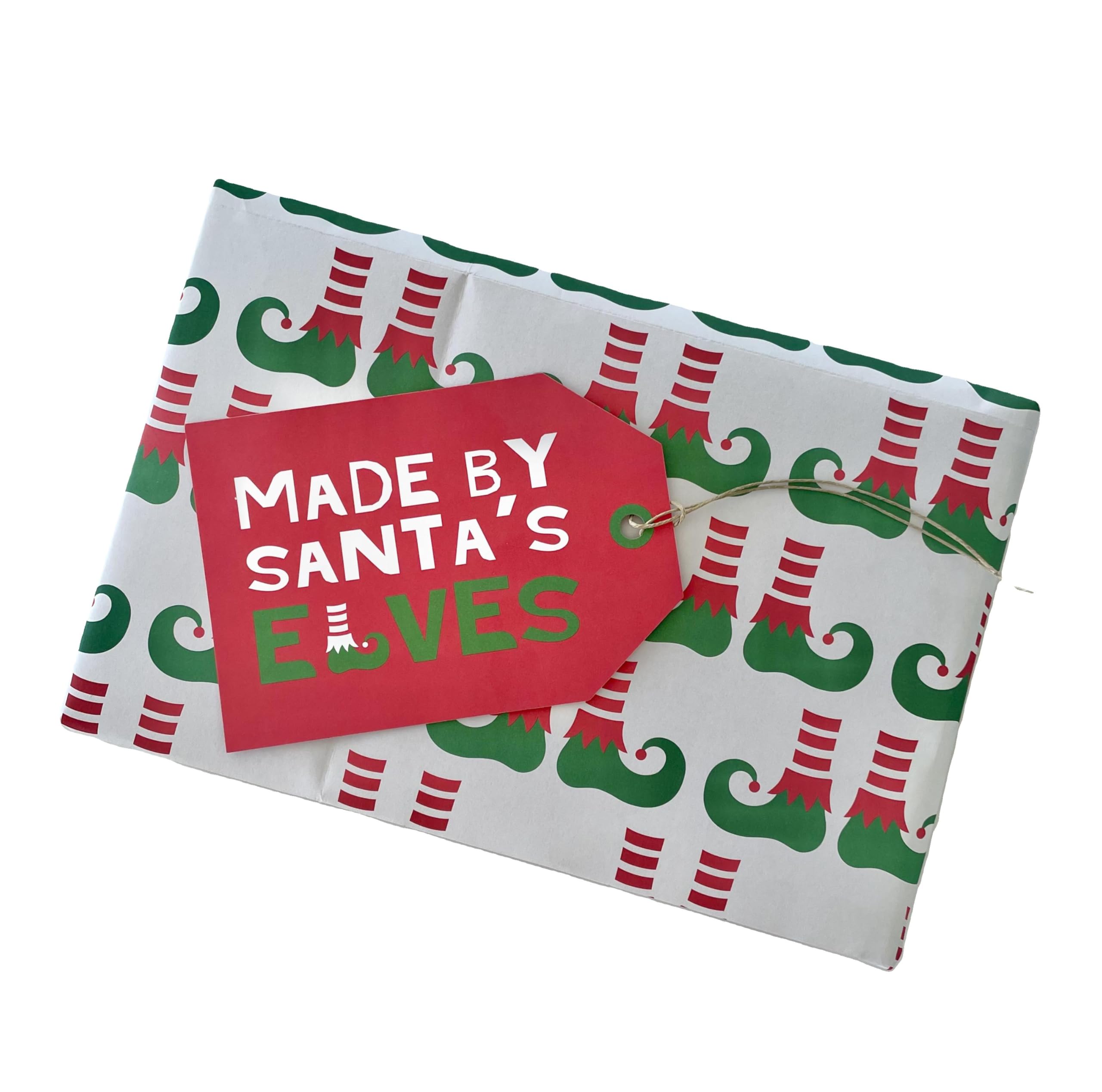 Wrapt Giant XXL Christmas Tags - 12 Pack, 10x15cm - Christmas Presents Labels with String, Gift Wrapping - Recyclable - Made in UK from Sustainably Sourced Materials (Made by Santa's Elves)