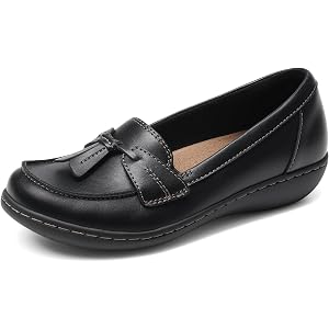 DREAM PAIRS Women Comfort Business Casual Dressy Loafers | Comfortable Wide Toe Design, Breathable sweat-absorbing insole wit