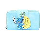 Loungefly x Lilo and Stitch Pineapple Stitch Chenille Snap Wallet, Blue, Standard