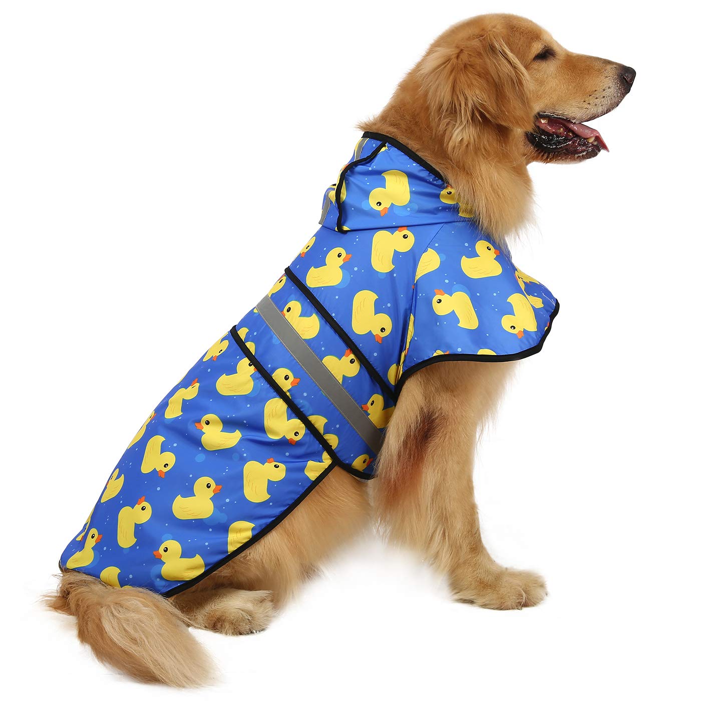 HDE Dog Raincoat Hooded Slicker Poncho for Small to X-Large Dogs and Puppies (Rubber Ducks, X-Large)