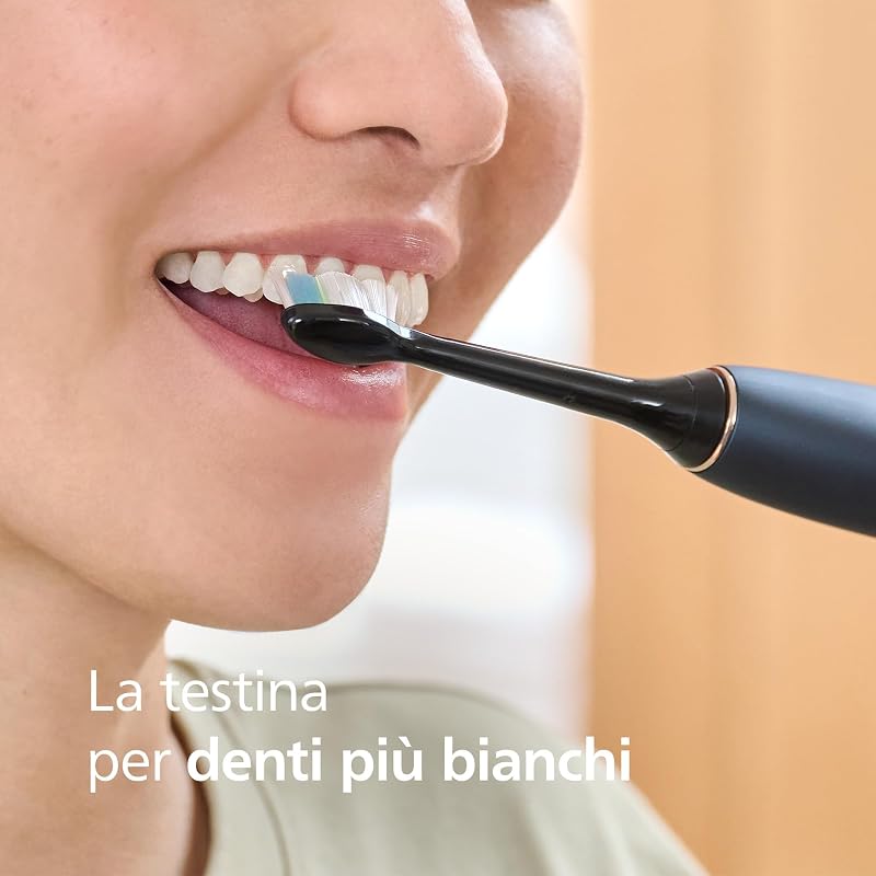 Sonicare W2 Optimal White, testine di ricambio originali, nero, confezione da 8, HX6068/88, Nuovo, 8 Testine