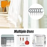 Hoiny Curtain Rings 24pcs Black Metal Rings with 24pcs White Hooks 30 mm view 5