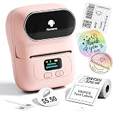Phomemo M110 Label Printer, Portable Thermal Sticker Printer with Display | 2 Inch Pink Bluetooth Label Maker Easy to Use for Small Business, Home, School, Office, APP with 6000+ Templates