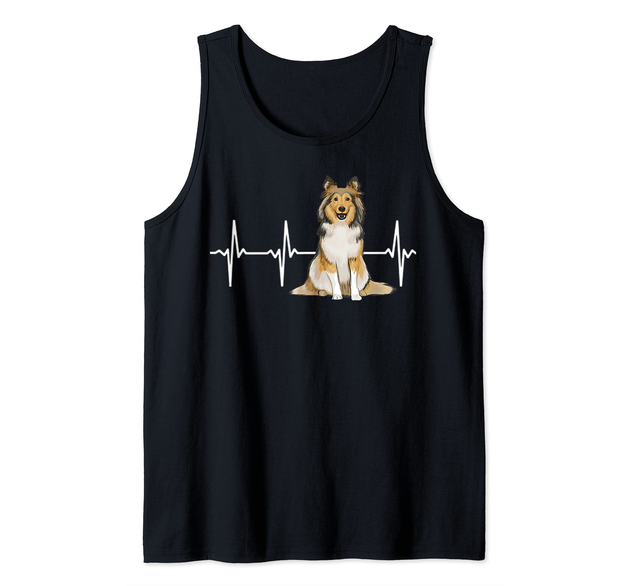 Shetland Sheepdog Heartbeat Dog Lover Tank Top