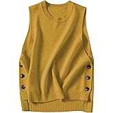 Mingzhu Womens Sleeveless Round Neck Pullover High Low Ribbed Knit Sweater Vest