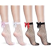 PAGOW Women Fishnet with Bowknot Socks
