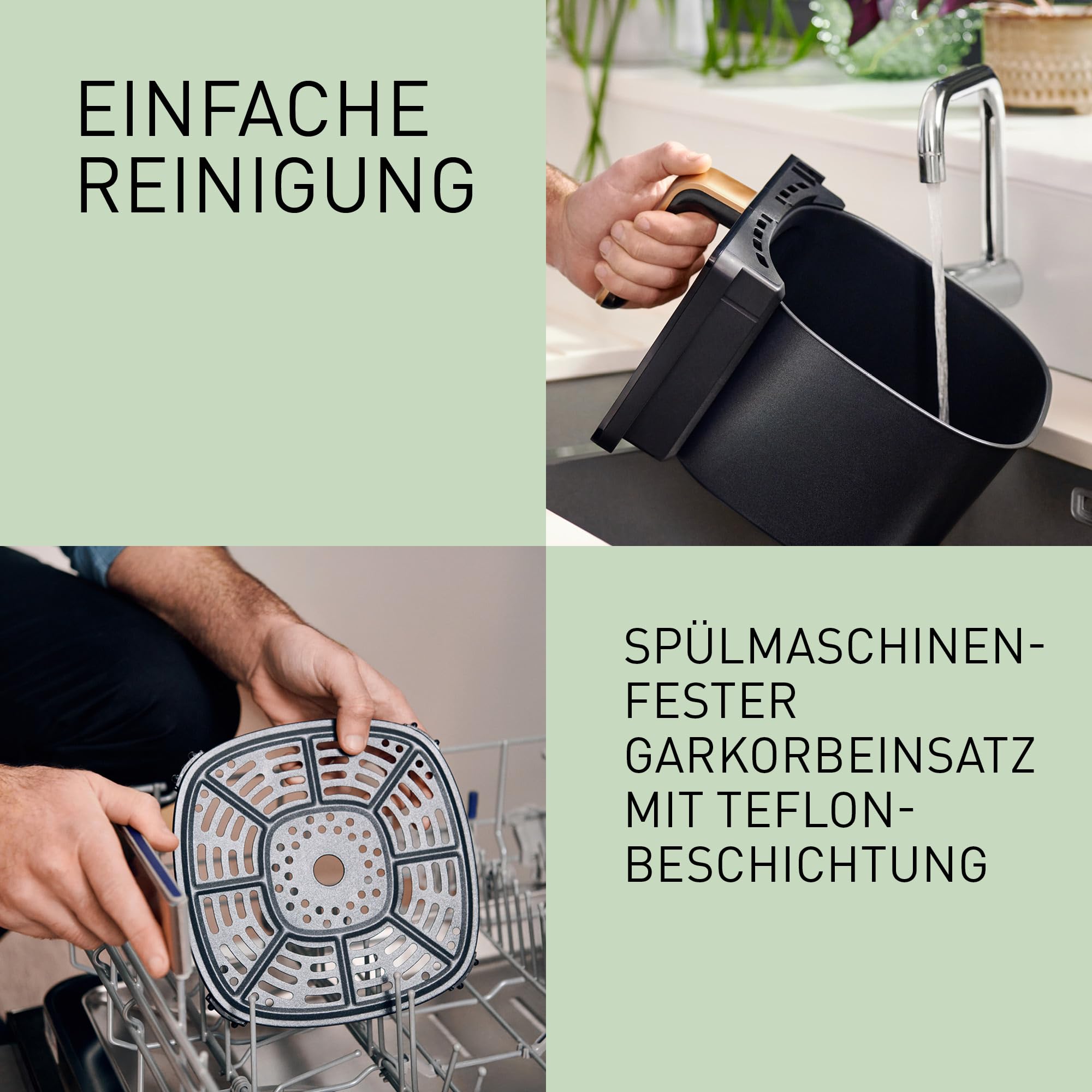 Panasonic NF-CC600AXE Air Fryer mit Sichtfenster, 6 l, 80–200 °C, digitaler Timer & LCD-Display, sanfte Dampfzugabe, 11 Voreinstellungen, einfache Reinigung, Schwarz mit Griff in Roségold 9
