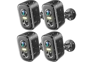 2K Security Cameras Wireless Outdoor, 4 Pack Battery Powered WiFi Cameras for Home Security with AI Motion Detection, Spotlig