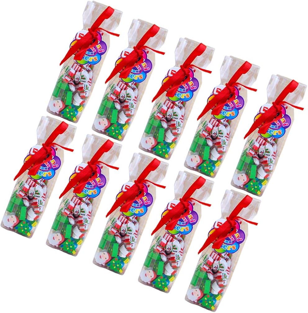STOBOK 10pcs Christmas Erasers Christmas Party Favors Mini Santa Claus