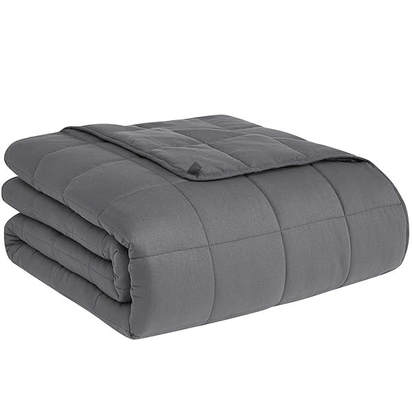 CUTEKING WEIGHTED BLANKET FOR ADULTS (15LBS, 48″X72″, FULL, GREY) HEAVY BLANKET FOR 140-150LBS, WEIGHTED BLANKET FOR COOLING & HEATING WITH PREMIUM GLASS BEADS, SOFT THICK BLANKET FOR ADULT ALL-S