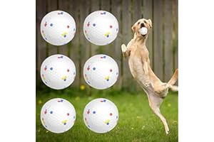 UJQW White 2.3 Inch Dog Ball Replacements forAutomatic Ball Launchers -Durable Put MaterialHigh-Bounce, Machine Washable -6-PCS (White, 2.3inch)
