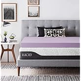 LUCID 4 Inch Lavender Infused Memory Foam Mattress Topper - Ventilated Design - Queen Size