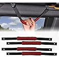 TECTICO Roll Bar Grab Handles, Accessories Compatible with Bronco 2021 2022 2023 2024 2/4 Door, Paracord Grip Handles, 4PCS (Red)
