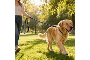 Heavy Duty Dog Leash 6 FT - Double-Sided Reflective Nylon Leash with Durable Handle for Medium and Large Dogs, Durable 360° N