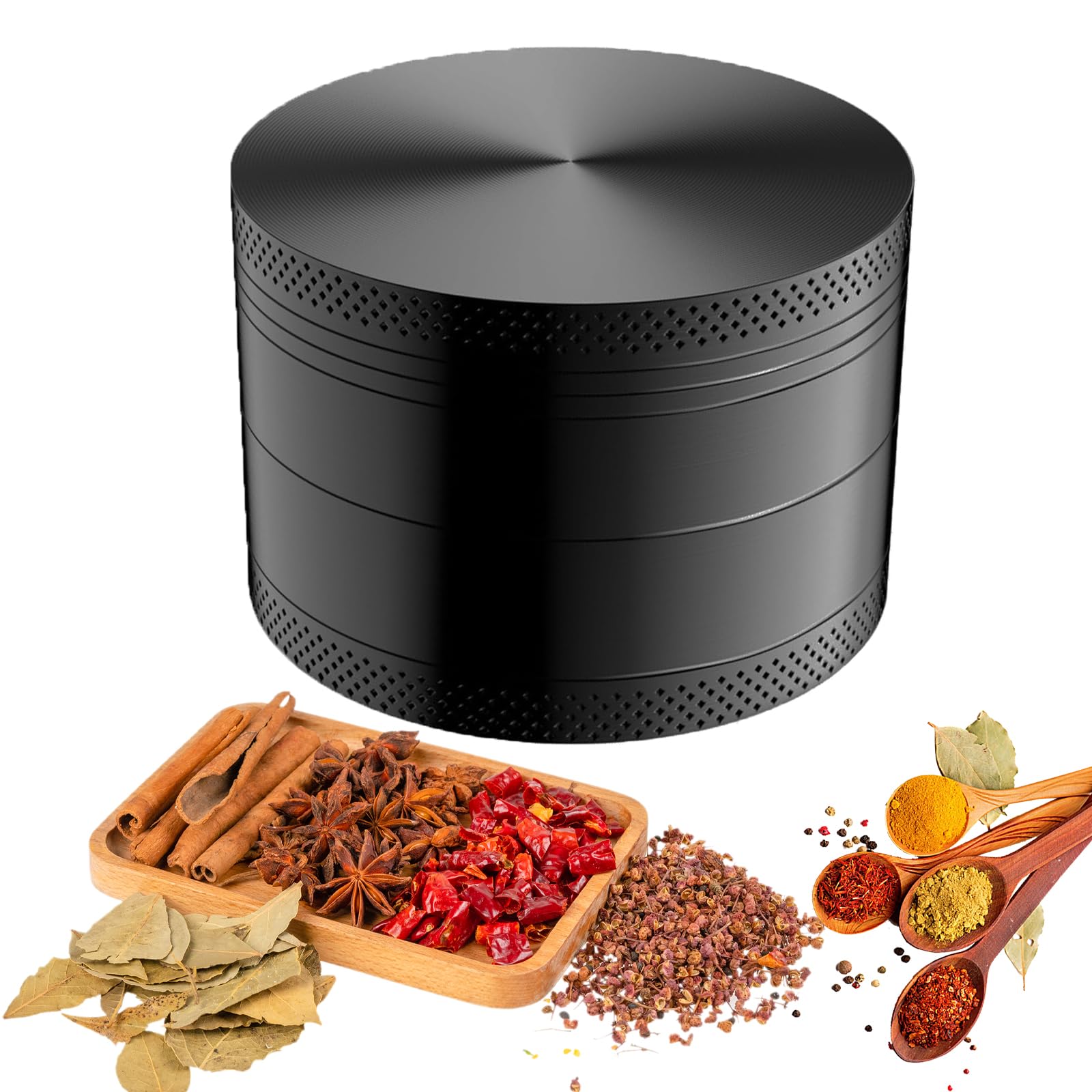 Photo 1 of 2.5'' Grinder Spice Grinder Kitchen Tools Sharp Teeth for Fine Grinding Black