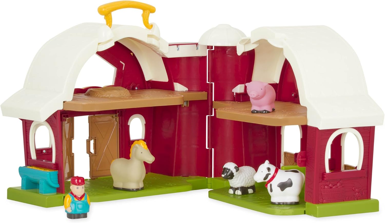 Battat – Big Red Barn – Animal Farm Playset for Toddlers 18M+ (6Piece), Dark Red, 13.5" Large x 9" W x 12" H: Toys & Games