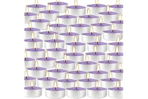 PLIADVBU 100 Pack Tea Lights Scented Candles Set, Lavender Mini Votive Candles Bulk, for Anniversaries Weddings Meditation, 4 Hour Burn Time（Purple）…