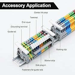GUETNEU 30Pcs E/UK DIN Rail Terminal Blocks End