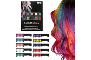 10 Colors Hair Chalk Combs, Festive Fun Hair Combs for Girls,Temporary Hair Colour Dye | Easy Wash Out, No Residue | Skin-Saf