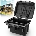 KEMIMOTO 21L/5.5Gal UTV Bed Storage Box w/Top Tool Tray Compatible with Polaris Ranger 1000 900 570 500/ Ranger XP/General 1000 2013-2023 2024 Rear Cargo Box