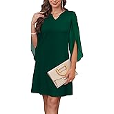 RUMIA Cocktail Dresses for Women Chiffon Sleeve Wedding Guest Dress (XS-3XL)