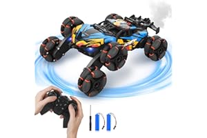 MOFOKEAY RC Cars 6WD Drift Stunt,Remote Control Car for Boys Age 6-12,360° Rotating Spray Car for Xmas Gifts