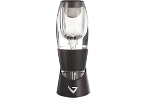 Vinturi V1010 Essential Red Wine Aerator Pourer and Decanter Includes Base Enhanced Flavors with Smoother Finish, Black, 6 x 