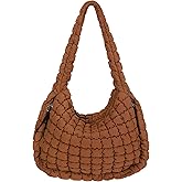 Juoxeepy Quilted Tote Bag Large Carryall Puffer Shoulder Bag Lightweight Padding Hobo Bag
