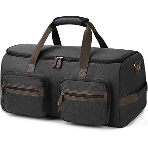Noozion Garment Bag for Travel, 45L Carry-On Garment Duffel with Detachable Suit Bag, 3-in-1 Convertible Backpack, Shoe Compa