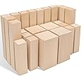 BeaverCraft Basswood Carving Blocks BW24 pcs - Large Whittling Wood Carving Blocks 6" х2 - Unfinished Wooden Block for Crafts - Soft Bass Wood Blank for Carvers