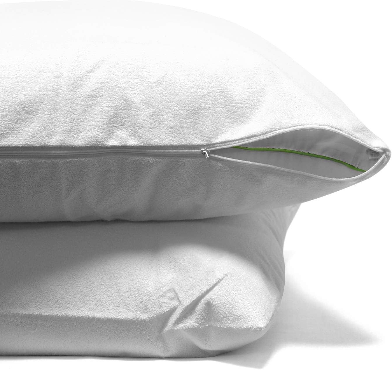ZenPur Pillow Protectors 2 Pack 100% Waterproof, Zippered Pillow Cases 50x70cm, Breathable, Hypoallergenic, Anti-mite