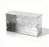 Home.smart 5 x Double Metal Back Box 35mm Flush Pattress 2 Gang Sockets view 2