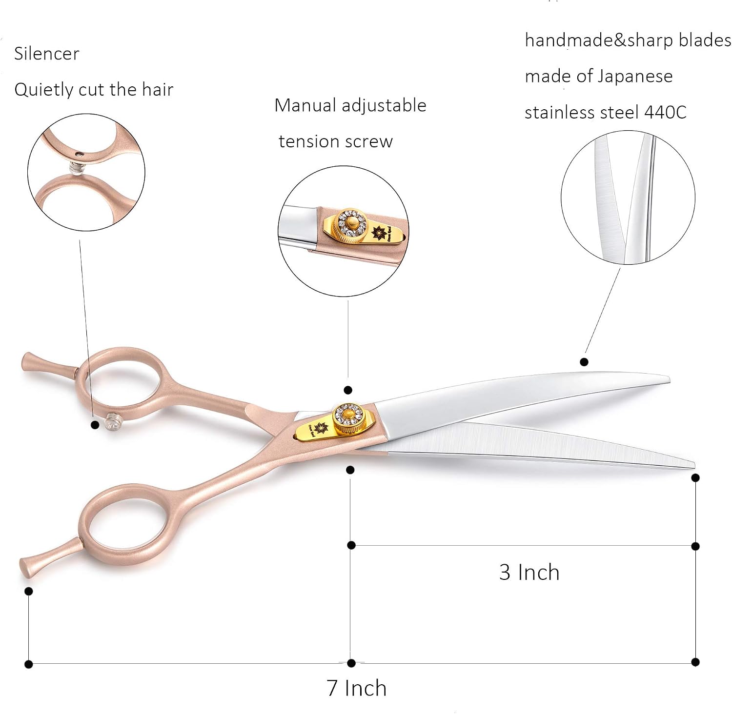 Dream Reach 7 Inches Professional Pet Grooming Scissors Kit - Image 5