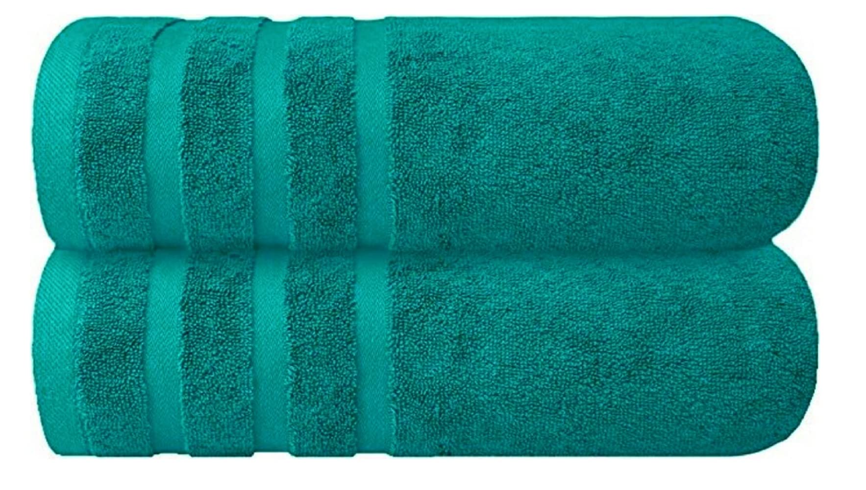 Diamond Tex Pack of 2 Large Jumbo Bath Sheets 75 x 150 cm Super Soft 100% Egyptian Cotton Fast Absorbent & Quick Dry Towels 500-GSM (Teal/Turquoise)