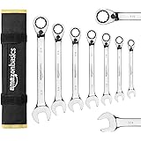 Amazon Basics Reversible Ratcheting Wrench Set - SAE, 7-Piece