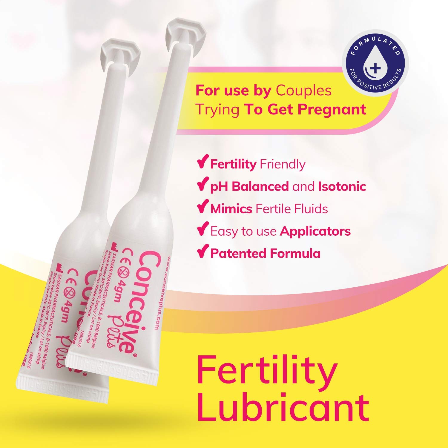 Conceive Plus Fertility Lubricant: with Ions (Mg2+ and Ca2+) for Fertility Support, Vaginal Moisturizer (8 Pre-Filled Applicators) : Beauty