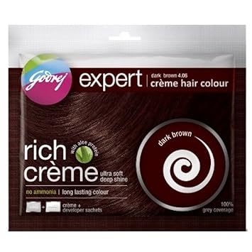 Godrej Rich Creme Hair Colour (Dark Brown) - Pack of 4