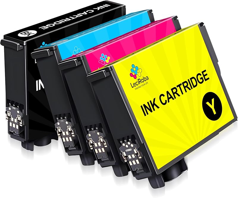 LeciRoba 4-Pack Ink Cartridges for Epson WF-2810/2820/2840/2870 and