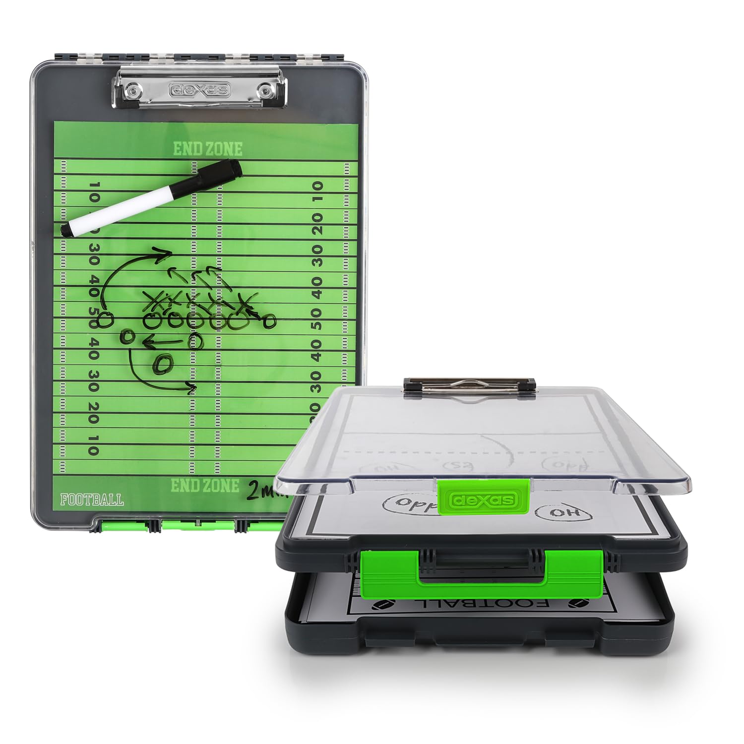 Dexas 5717-802 Clearview Clipcase Clipboard, Steel, Green, 13.75 X 9.5 Inch