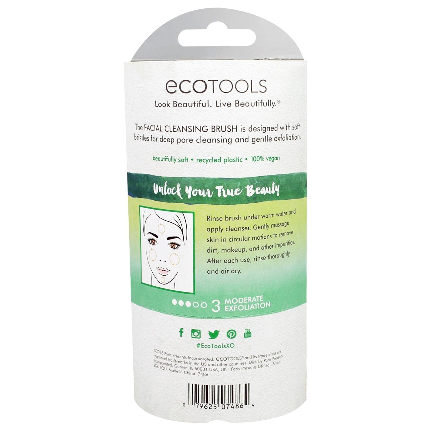 EcoTools Gentle Pore Cleansing Face Brush, Scrubber For Facial Skincare and Beauty, Great for Sensitive Skin: Beauty