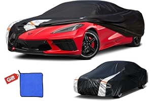 Cotryvox Chevrolet Corvette Car Cover 100% Waterproof All Weather, Gift with Towel, 10 Layers Car Cover Custom Fit 1980-2026 Corvette C4/C5/C6/C7 Coupe Convertible Targa, Cover Rain Sun UV Protection.
