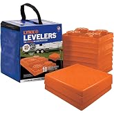 Lynx Levelers 11 Pack Including 1 Lynx Cap Level Top for RV/Trailer/Motorhome/Vanlife Interlocking Leveling Blocks with Storage Bag for Most Leveling and Stabilizing Functions. 00015, Made in USA.