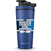 Ice Shaker Insulated Stainless Steel Shaker Bottle | 26oz, Navy | Cold for 30+ Hours | Insulated Cup with Twist-on Agitator | Odor-Free Bottle for Protein Shakes, Water, Smoothies, Cocktails