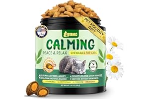 YOTANGO Cat Calming Treats – 500 Crunchy Calming Chews for Cats Kittens, Anxiety Relief & Stress Reduction for Travel, Thunder, Vet Visits, with Chamomile, L-Theanine & L-Tryptophan (Chicken Flavor)