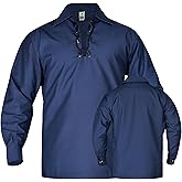 H HIGHLAND REDSTONE Jacobite Shirt for Men Scottish Ghillie Kilt Shirt Long Sleeve Lace Up Medieval Renaissance Pirates Shirt