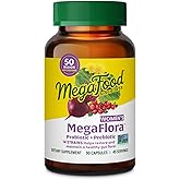 MegaFood MegaFlora Probiotics and Prebiotics for Women with 14 Strains & 50 Billion CFUs, Cranberry, Digestive Health, Vegeta